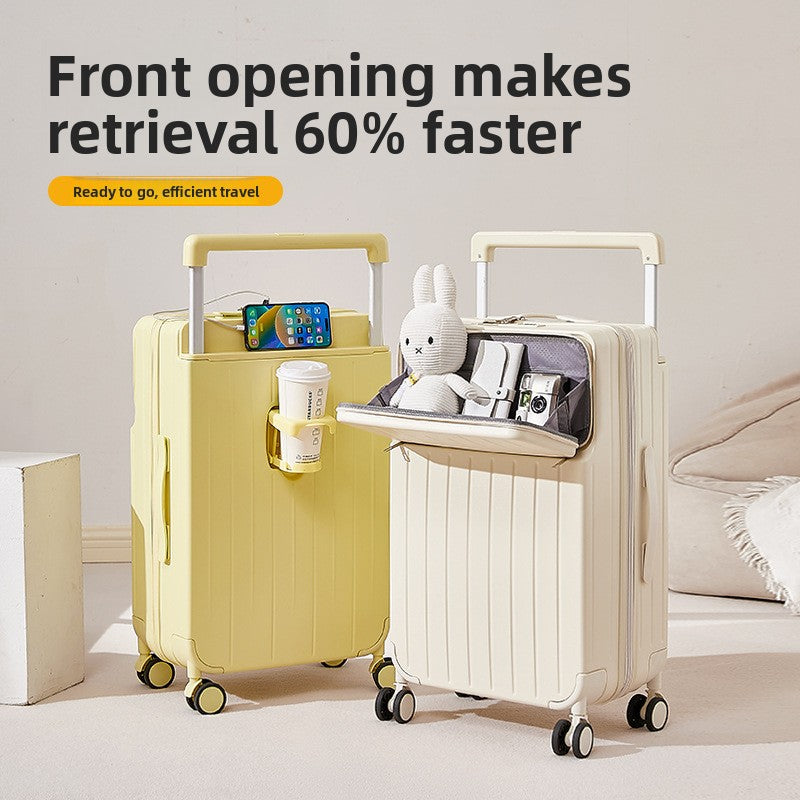 Front Opening Luggage Suitcase with USB Port