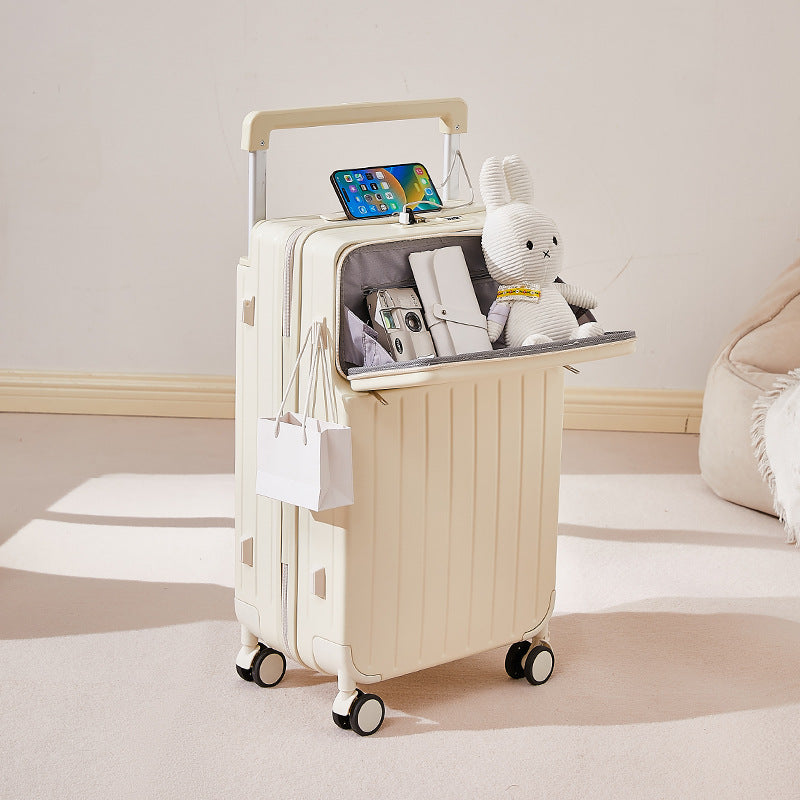 Front Opening Luggage Suitcase with USB Port