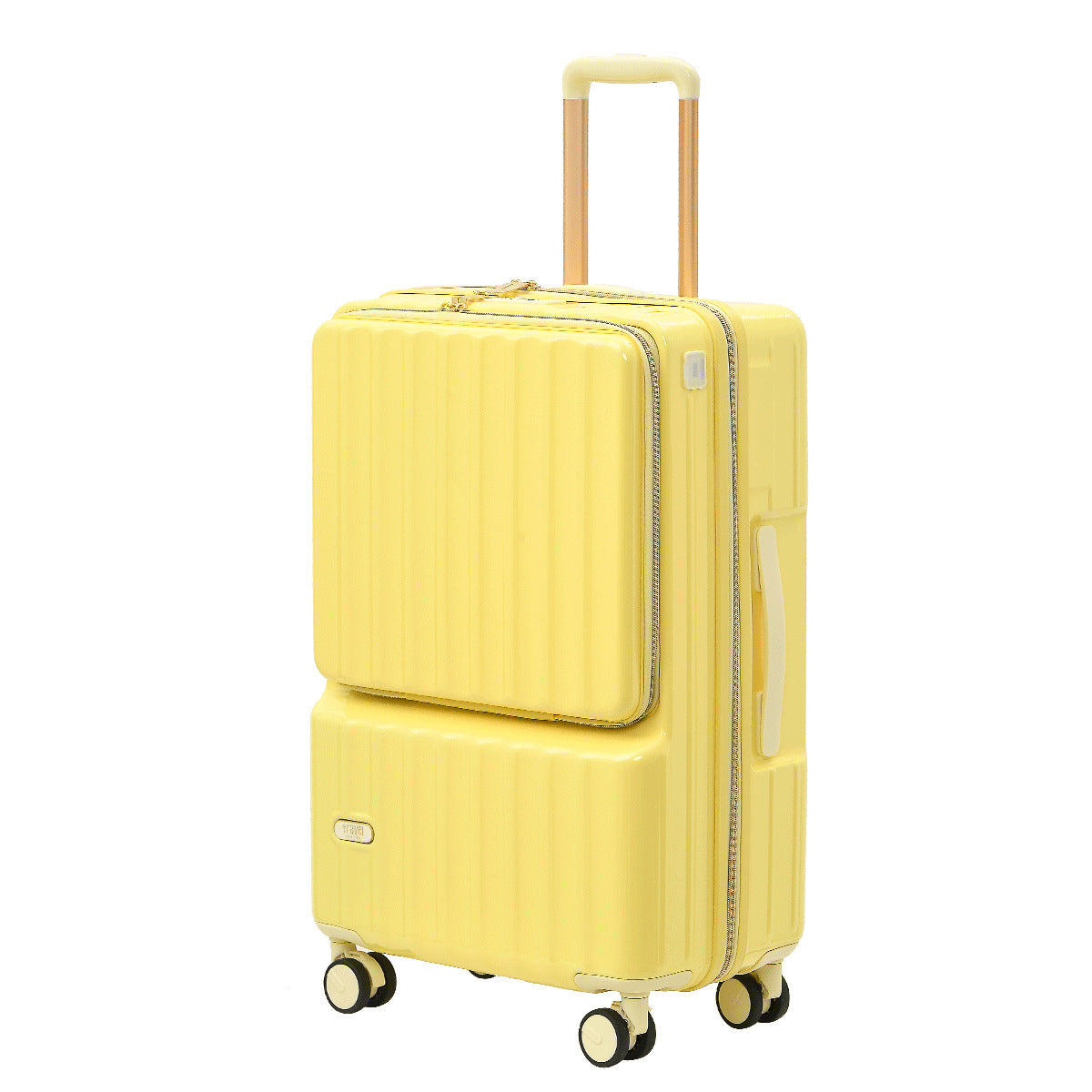 Front-opening suitcase with a handle