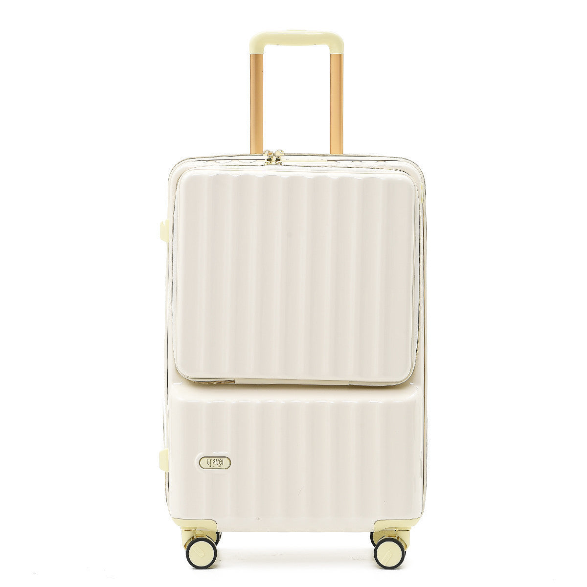 Front-opening suitcase with a handle