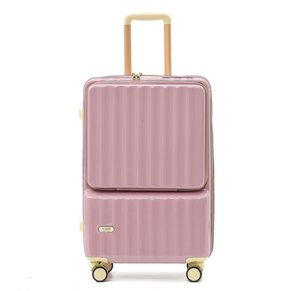 Front-opening suitcase with a handle