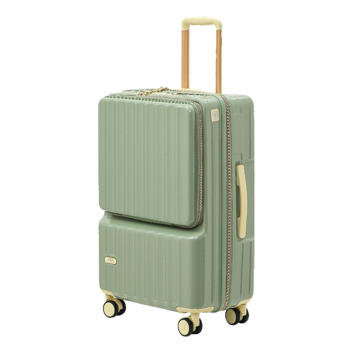 Front-opening suitcase with a handle