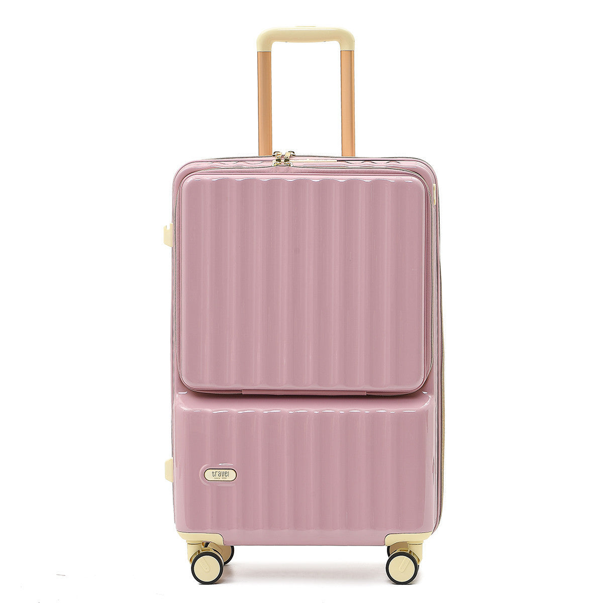 Front-opening suitcase with a handle