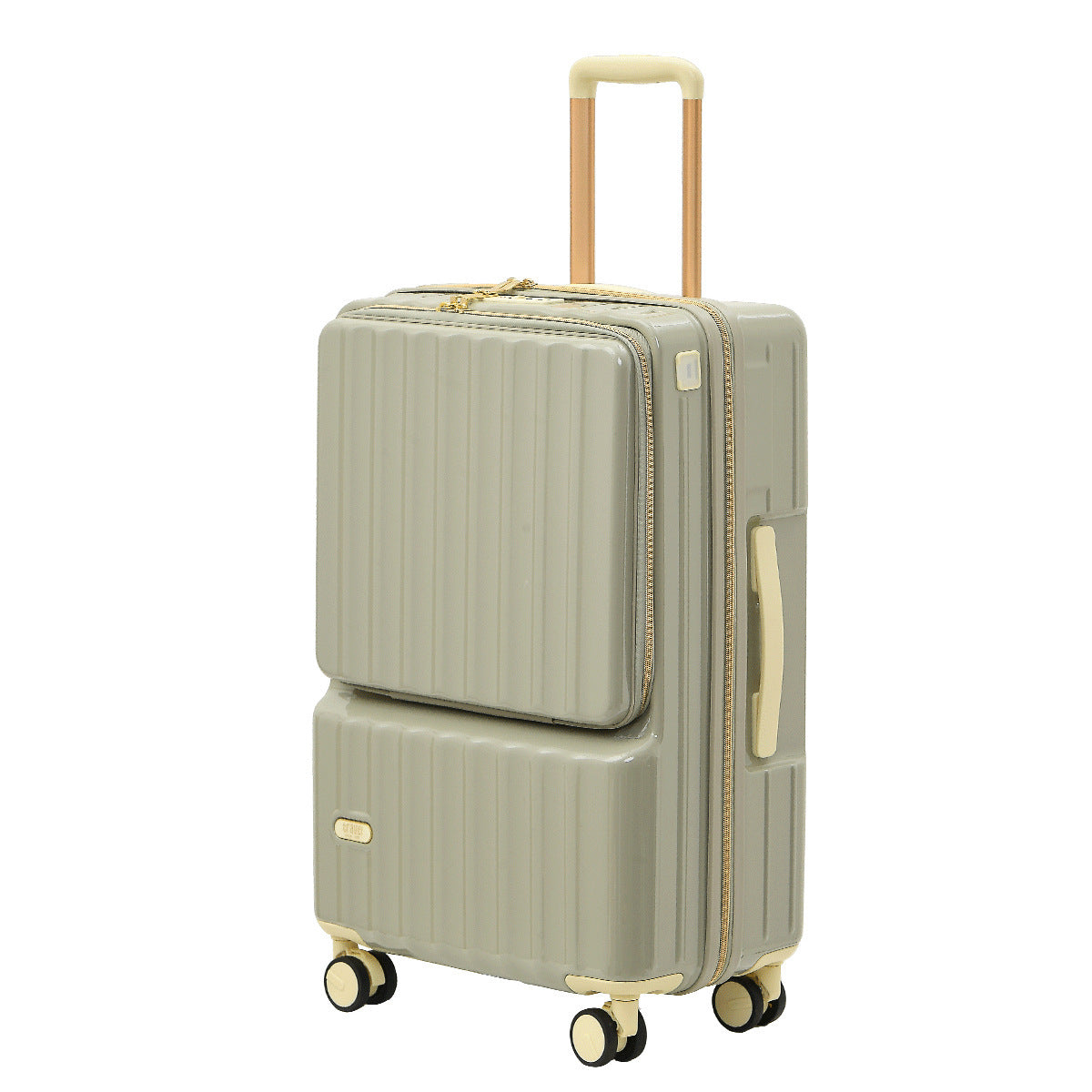Front-opening suitcase with a handle
