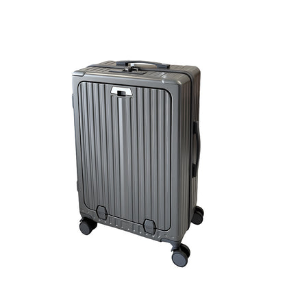 Front Opening Suitcase with Cup Holder and USB Charging