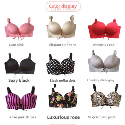 Front Tie Wireless Push Up Bra
