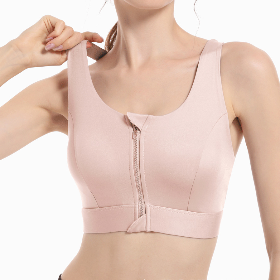 Front Zipper Sports Bra Support Fitness Underwear