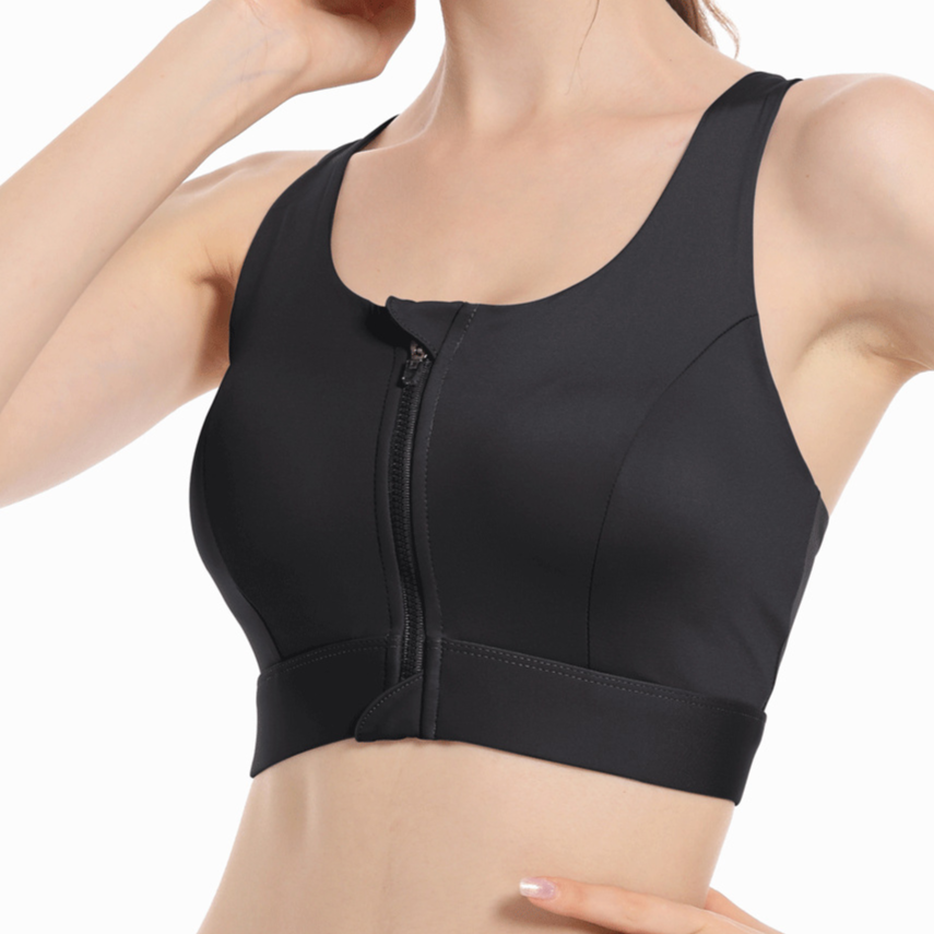 Front Zipper Sports Bra Support Fitness Underwear
