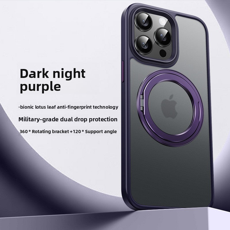 Frosted Anti-Fall Phone Case with 360-Degree Stand