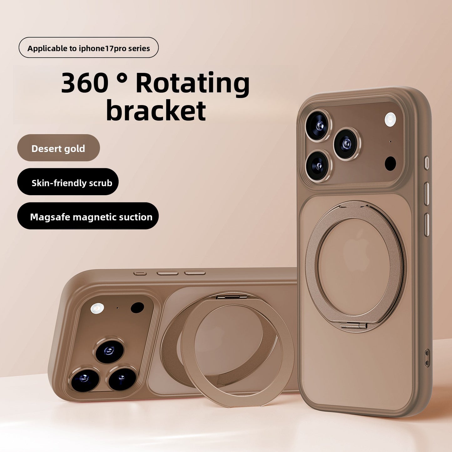 Frosted Anti-Fall Phone Case with 360-Degree Stand