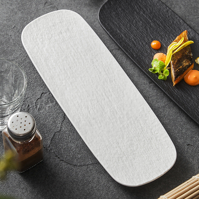 Frosted Ceramic Rectangular Plate