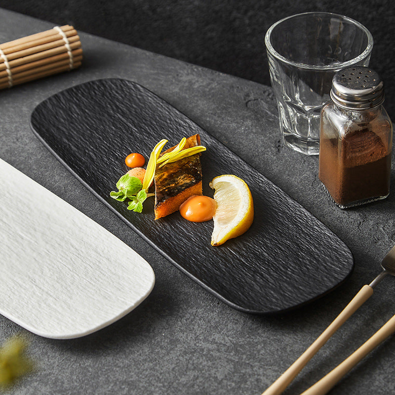 Frosted Ceramic Rectangular Plate