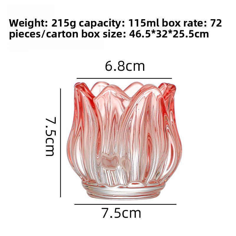 Frosted Glass Tulip Candle Holder