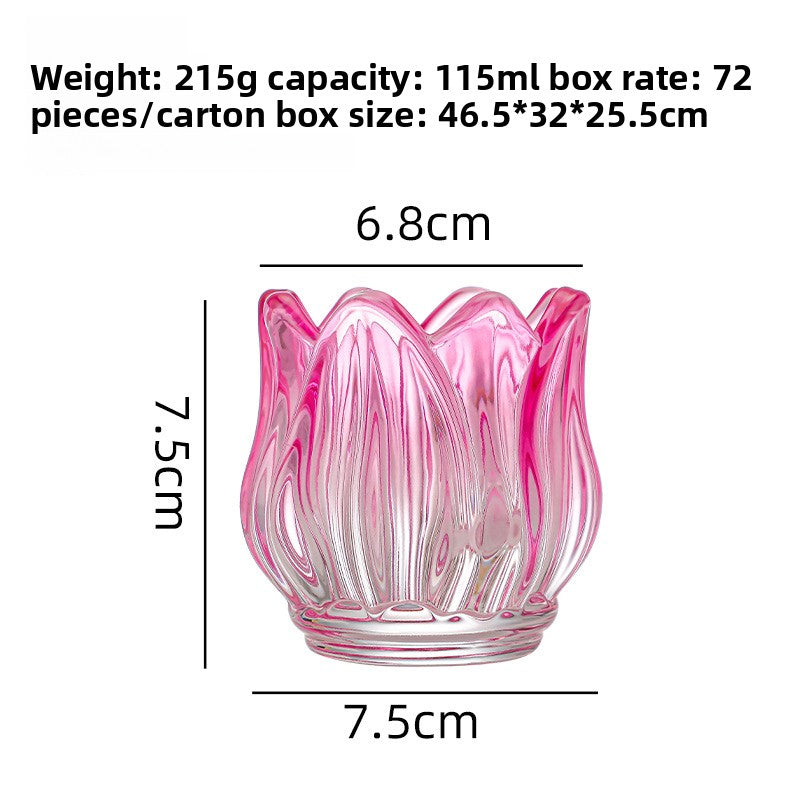 Frosted Glass Tulip Candle Holder