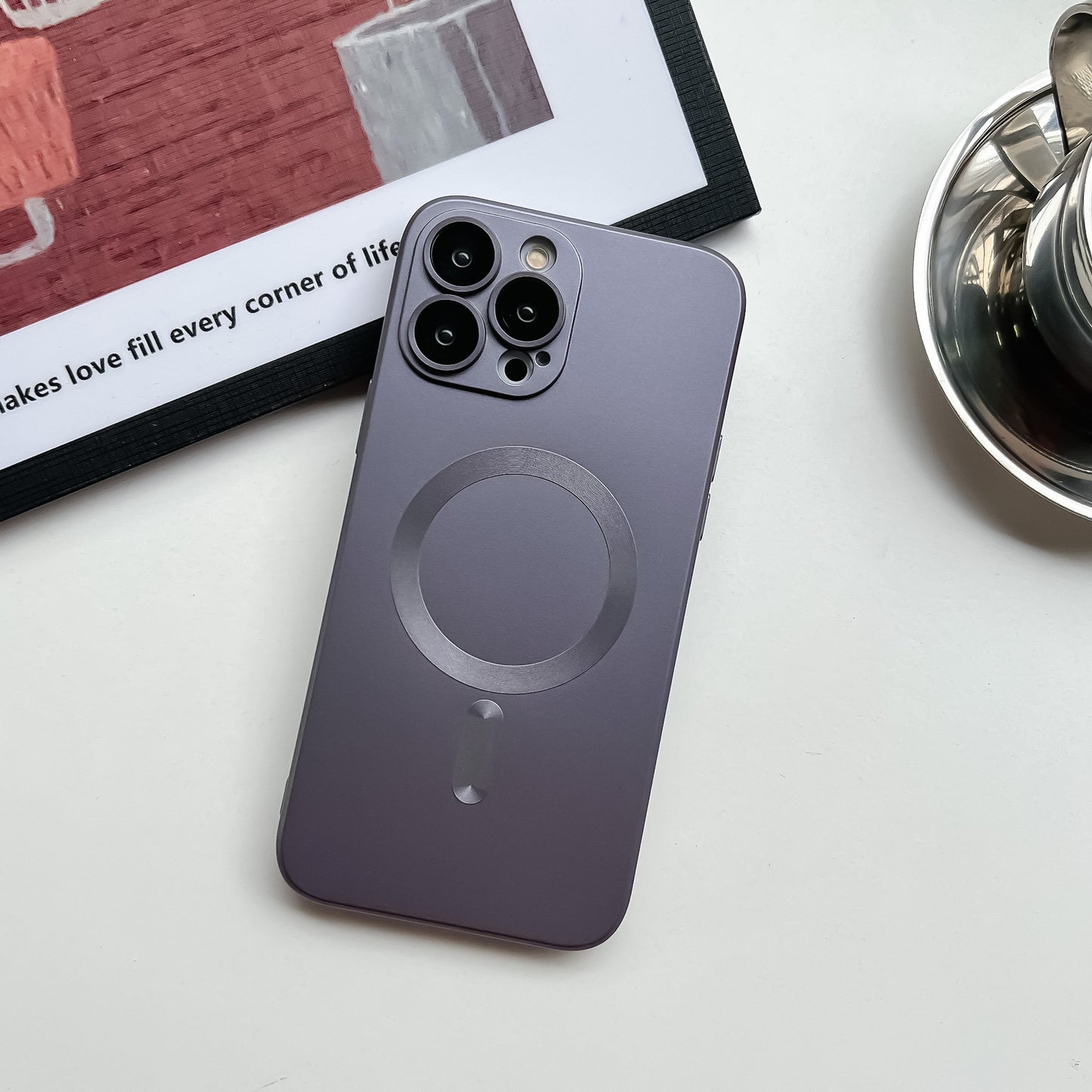 Frosted magnetic suction phone case