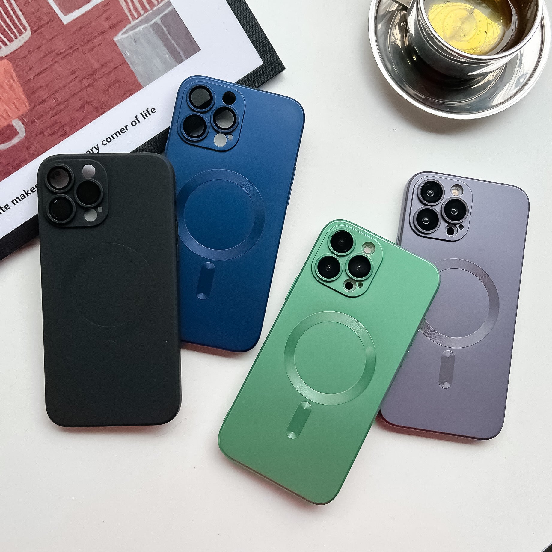 Frosted magnetic suction phone case
