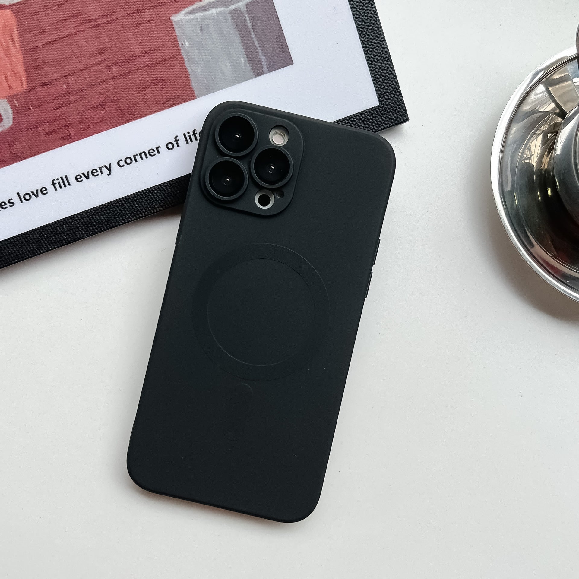 Frosted magnetic suction phone case