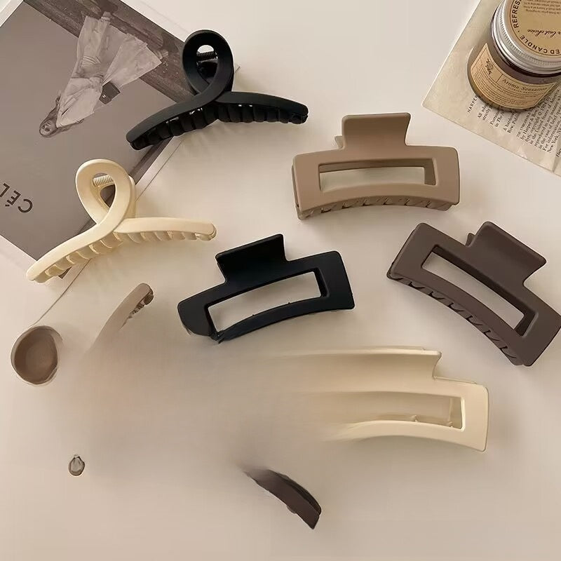 Frosted Plastic Hair Clip Set for Women