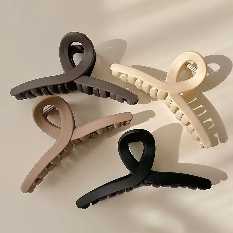 Frosted Plastic Hair Clip Set for Women