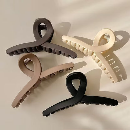 Frosted Plastic Hair Clip Set for Women