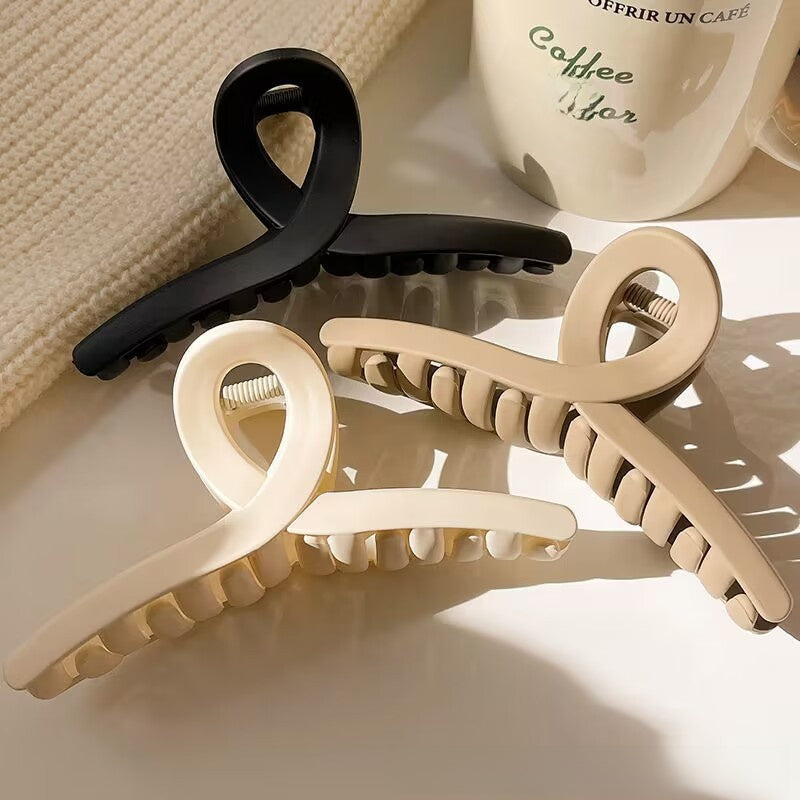Frosted Plastic Hair Clip Set for Women