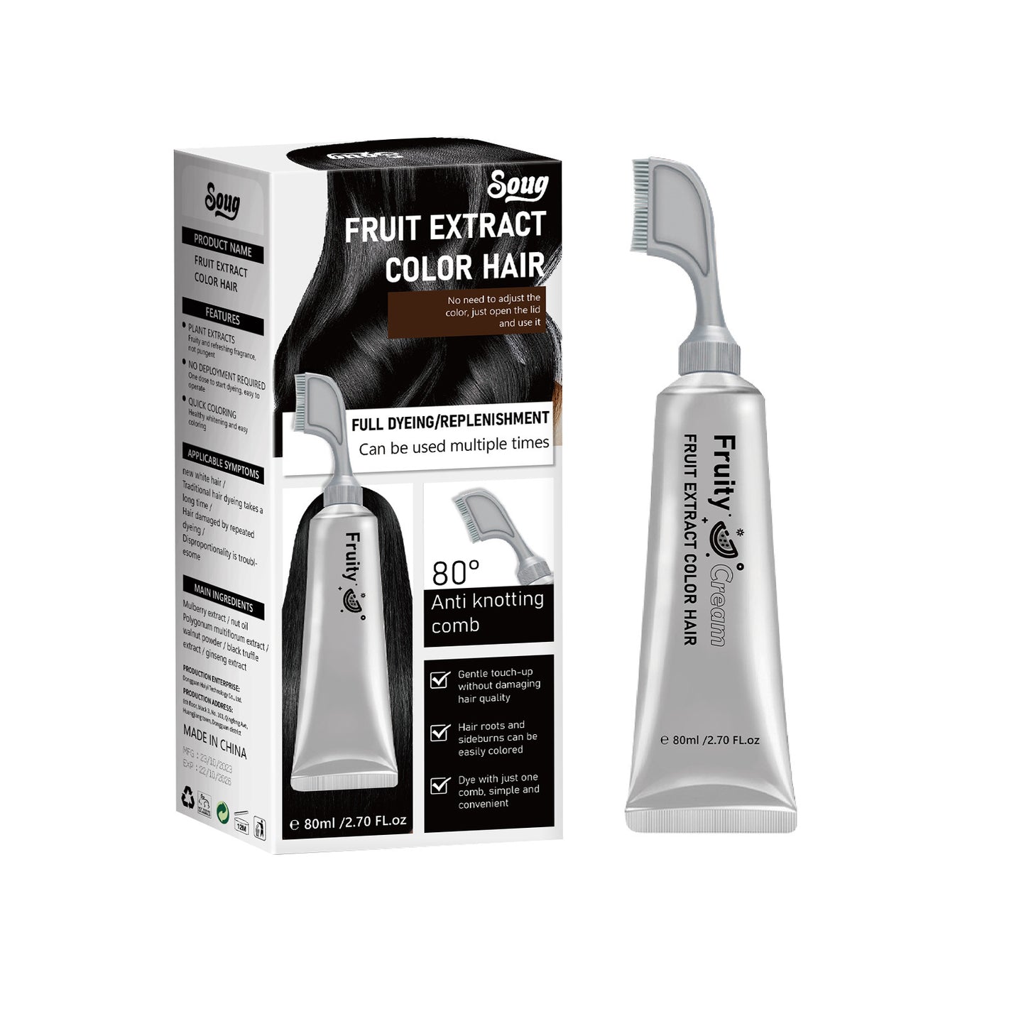 Fruit and vegetable hair dye cream
