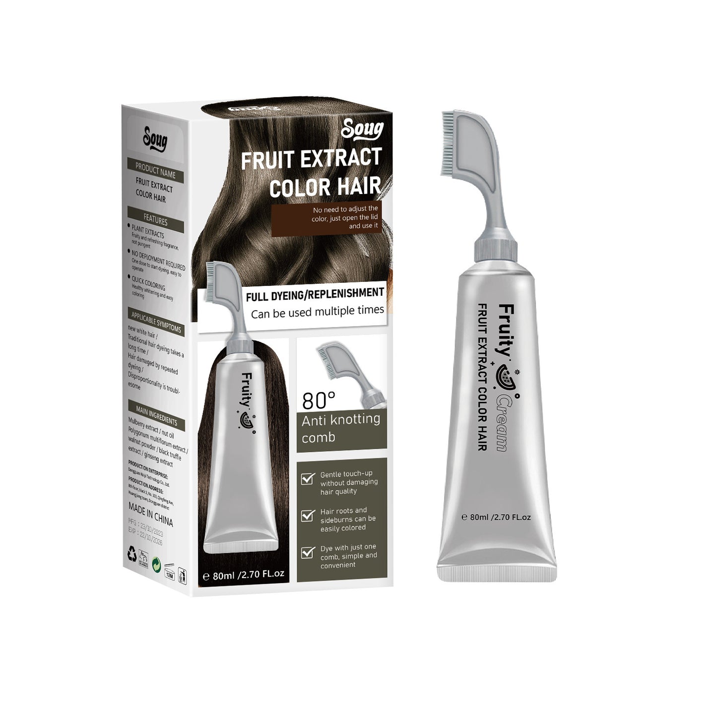 Fruit and vegetable hair dye cream