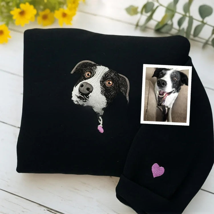 full-color pet embroidery hoodie