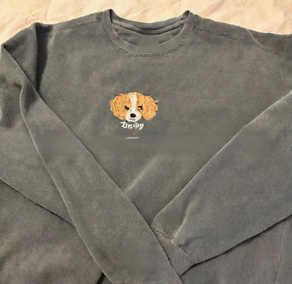 full-color pet embroidery hoodie