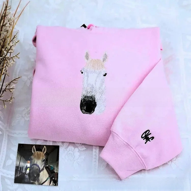 full-color pet embroidery hoodie