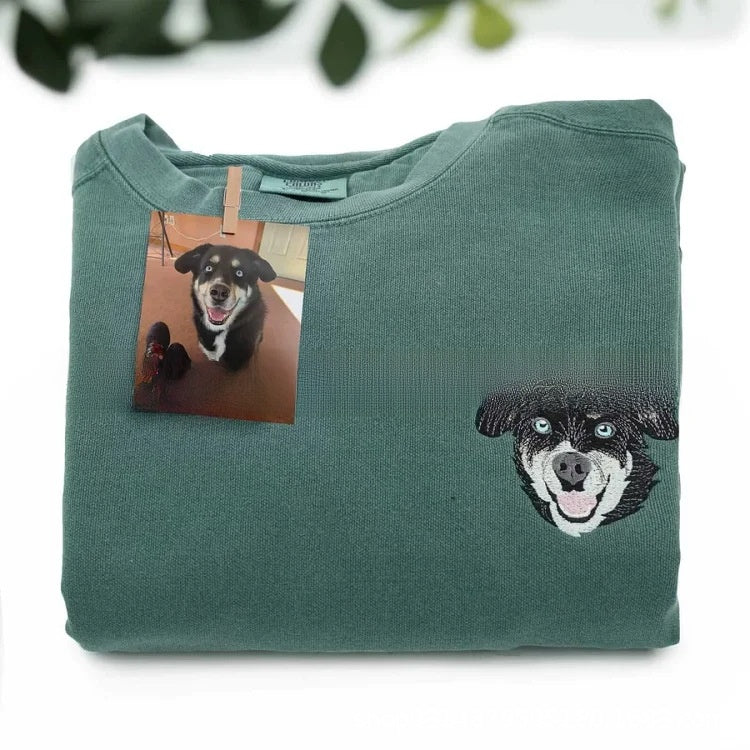 full-color pet embroidery hoodie