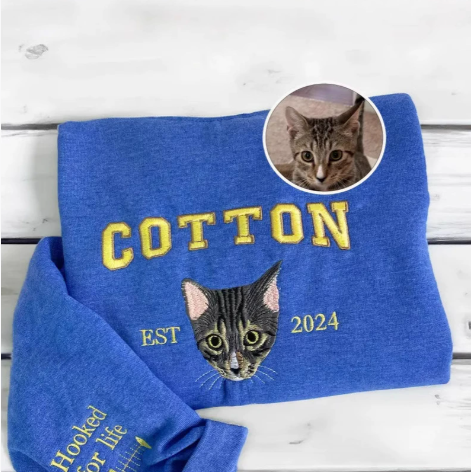 full-color pet embroidery hoodie