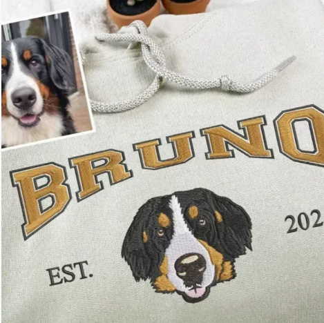 full-color pet embroidery hoodie