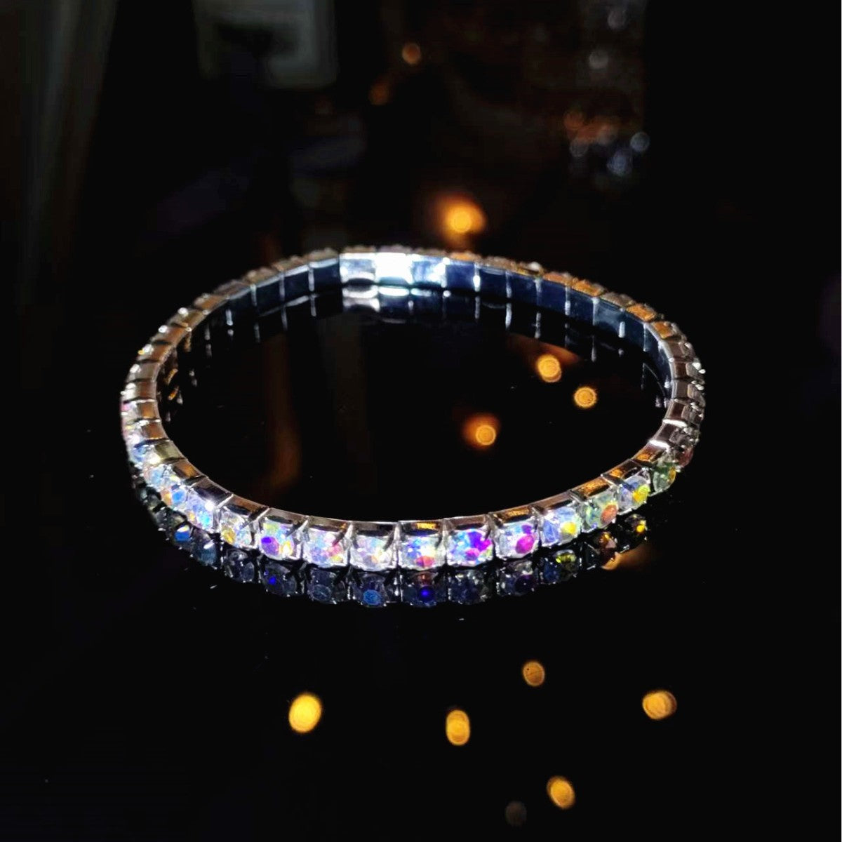 Full-Crystal Elastic-String Bracelet