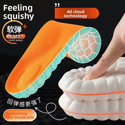 Full insoles for men and women, anti-odor, sweat-absorbing, breathable and highly elastic