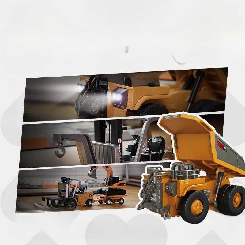 Full-scale mini excavator dump truck