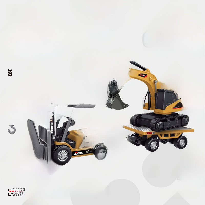 Full-scale mini excavator dump truck