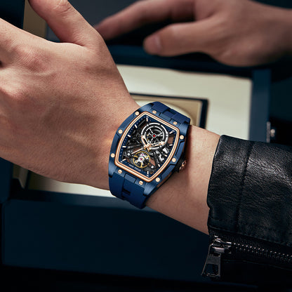 Full skeleton automatic mechanical watch for men