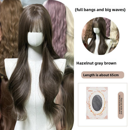 Full Wig Long Straight Curly Hair Big Waves