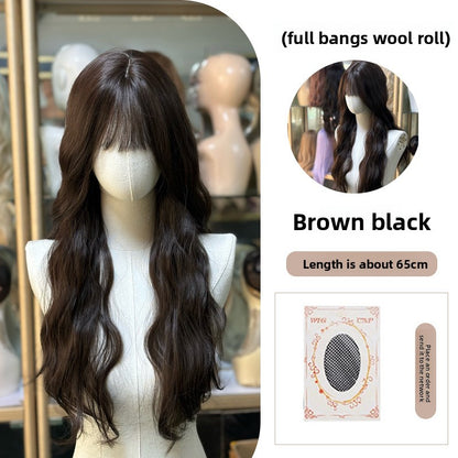 Full Wig Long Straight Curly Hair Big Waves