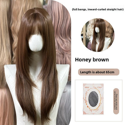 Full Wig Long Straight Curly Hair Big Waves