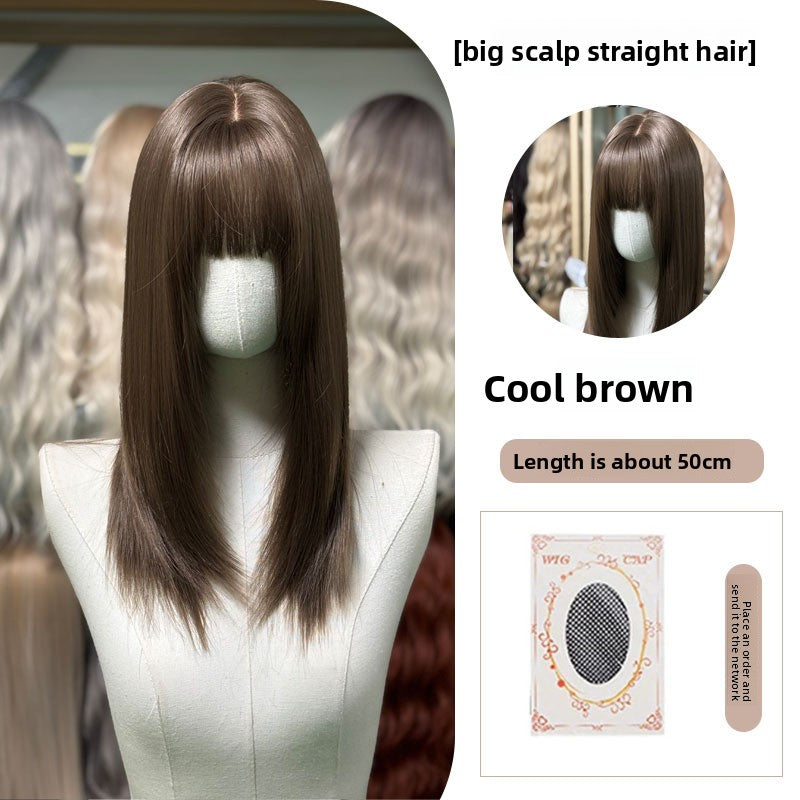 Full Wig Long Straight Curly Hair Big Waves