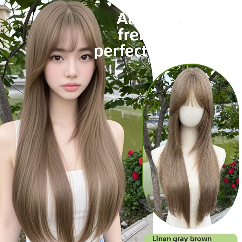Full Wig Long Straight Curly Hair Big Waves