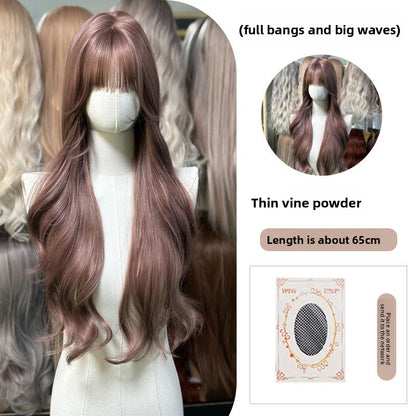 Full Wig Long Straight Curly Hair Big Waves