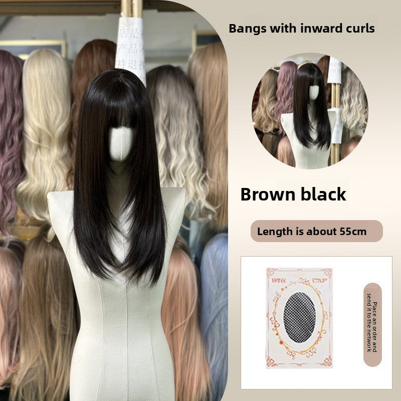 Full Wig Long Straight Curly Hair Big Waves