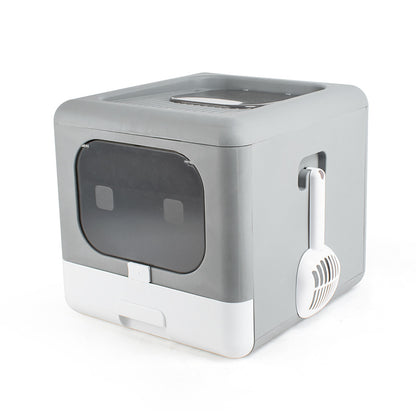 Fully enclosed cat litter box