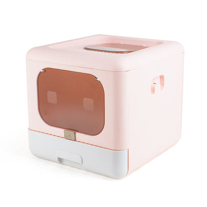 Fully enclosed cat litter box