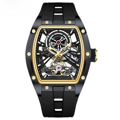 Fully hollowed-out automatic mechanical watch