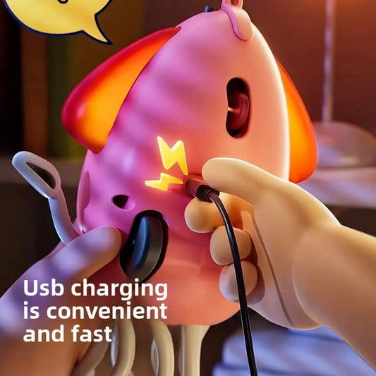 Fun audio-visual electric dancing octopus