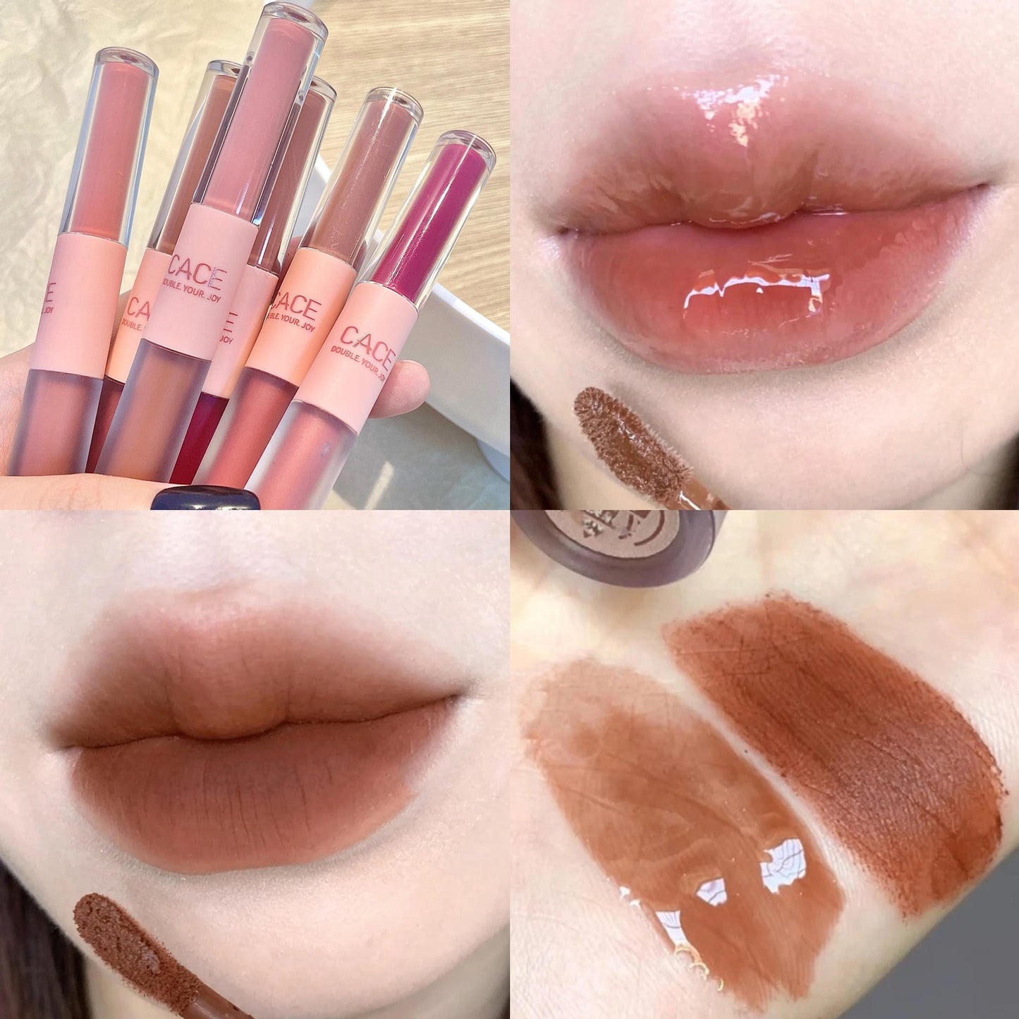 Fun Double-Ended Lip Glaze 6 Colors Matte Glaze Lip Gloss